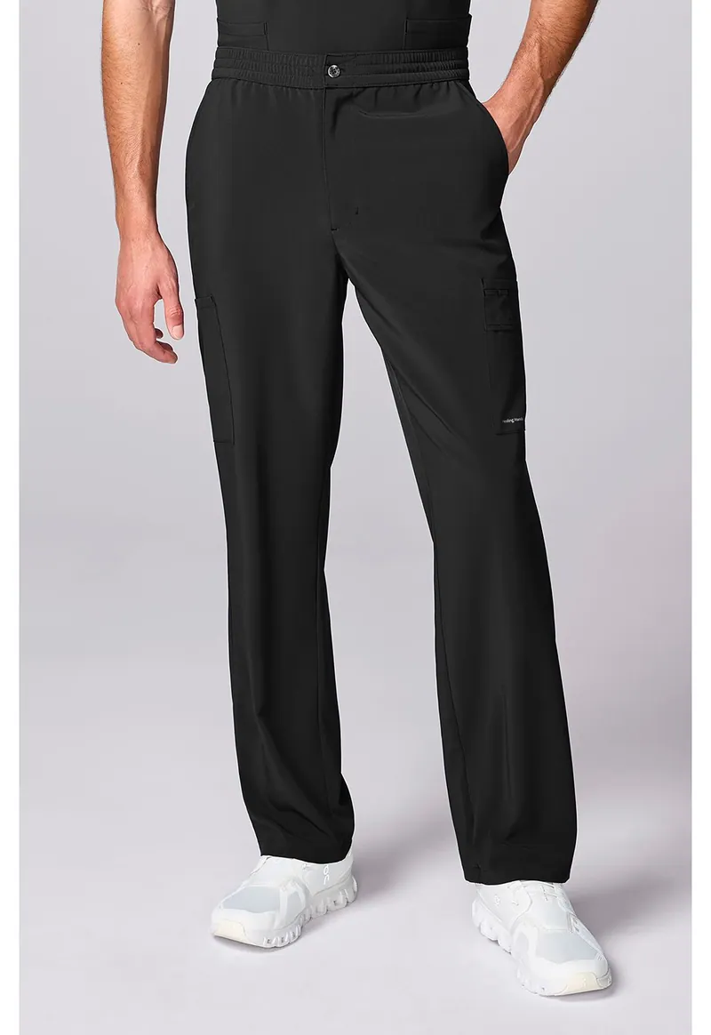 Men's Mid Rise Zip Fly Straight Leg Pa in BLACK