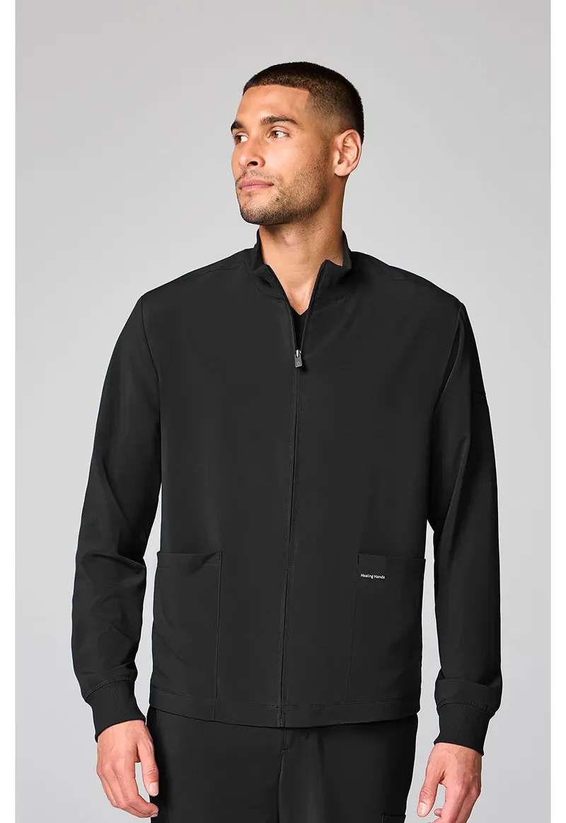 Men's Mock Neck Jacket in BLACK