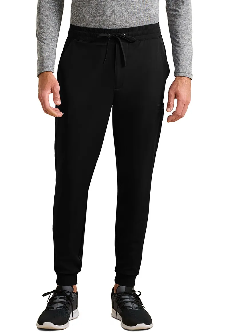 Rafael Men's Mid Rise Zip Fly Jogger in BLACK