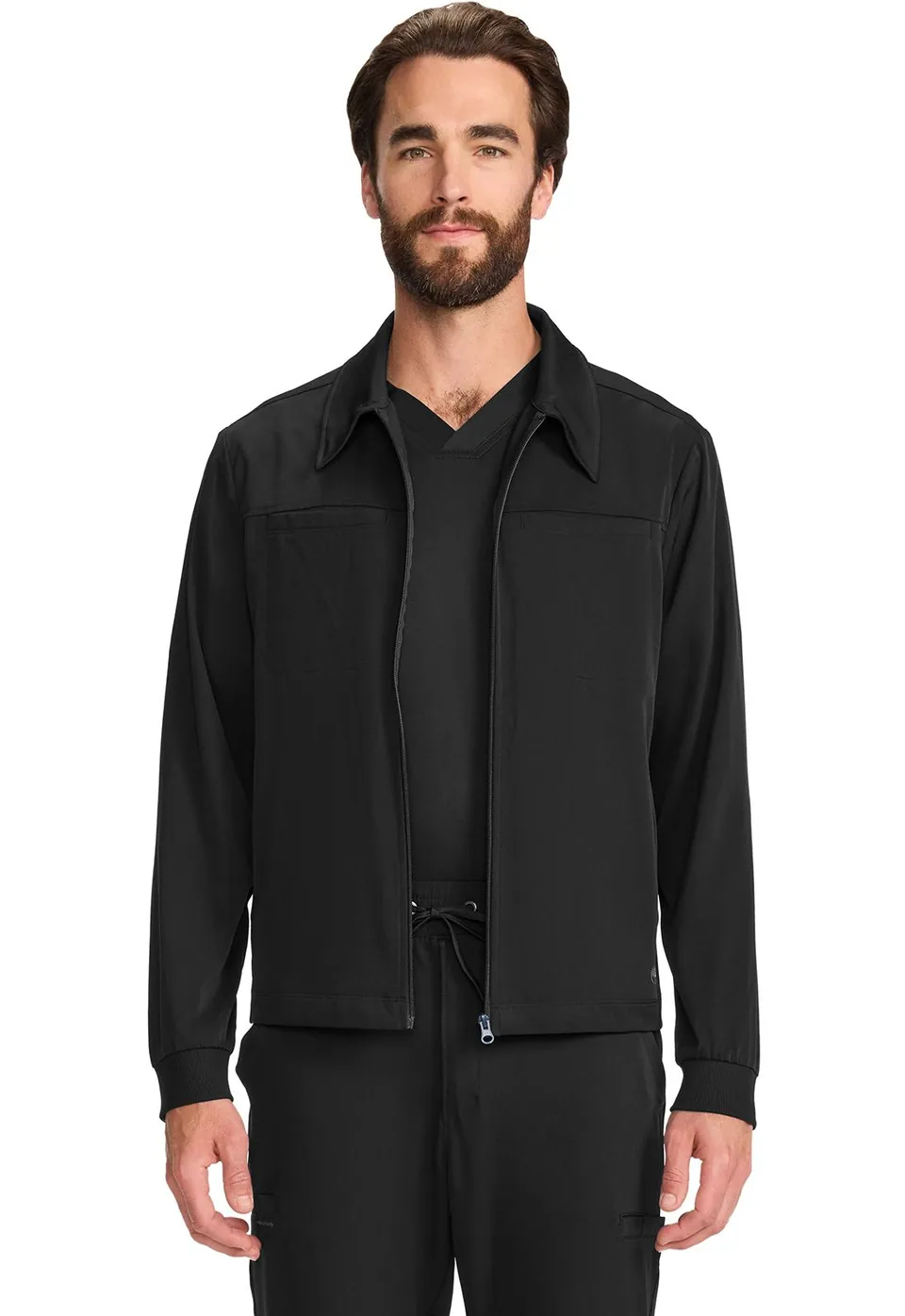 Men's Zip Front Jacket in BLACK