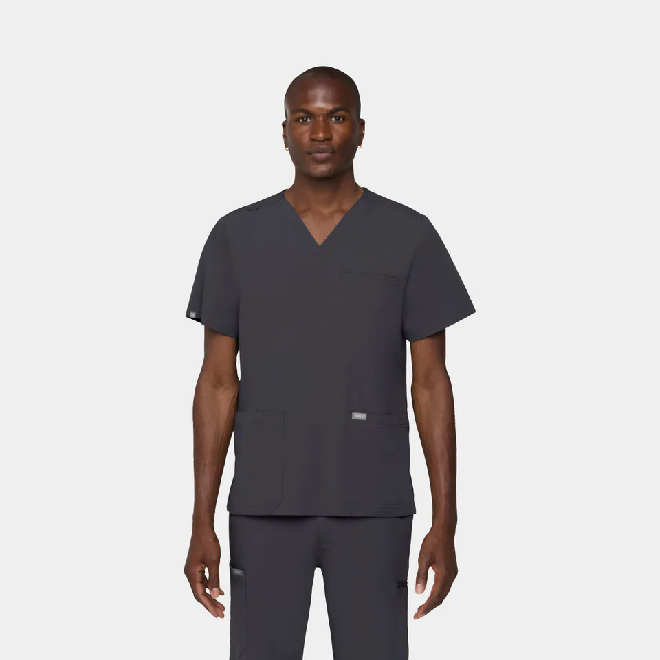 Men's 3 Pocket V-Neck Top in Pewter