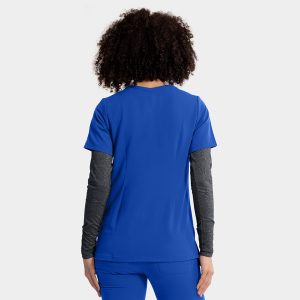 Alternative view of Women's Sporty Solid Double V-Neck Top | 3852